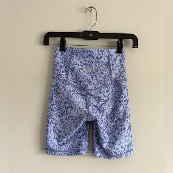 Athleta Elation Print Shorts 7” periwinkle biker shorts high rise size XXS - Picture 4 of 6